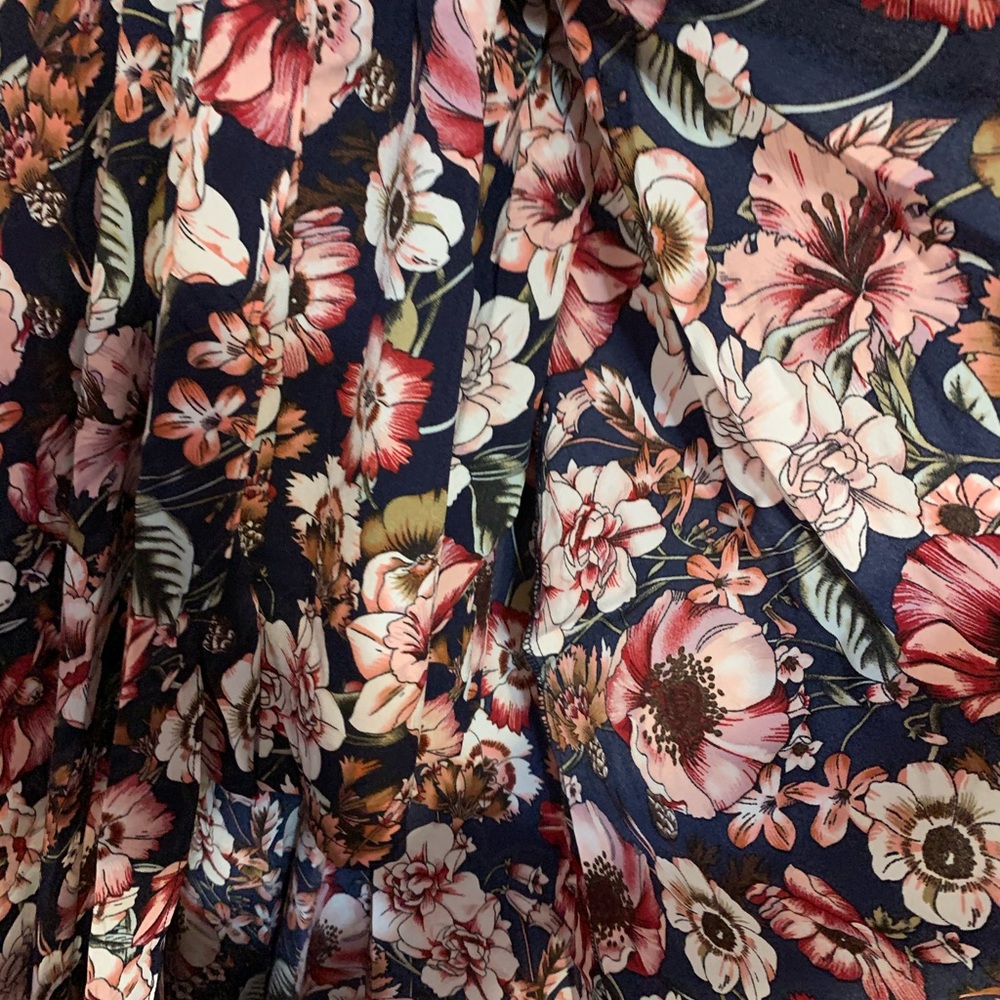 DARK NAVY FLORAL OFF THE SHOULDERS ROMPER MAXI - Picture 9 of 14